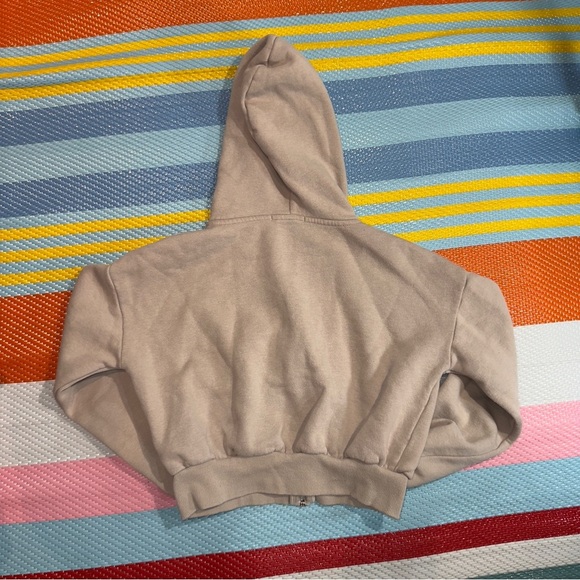 Forever 21 Tan Cropped Full Zip-Up Hoodie Women’s Size XSmall - Picture 2 of 3